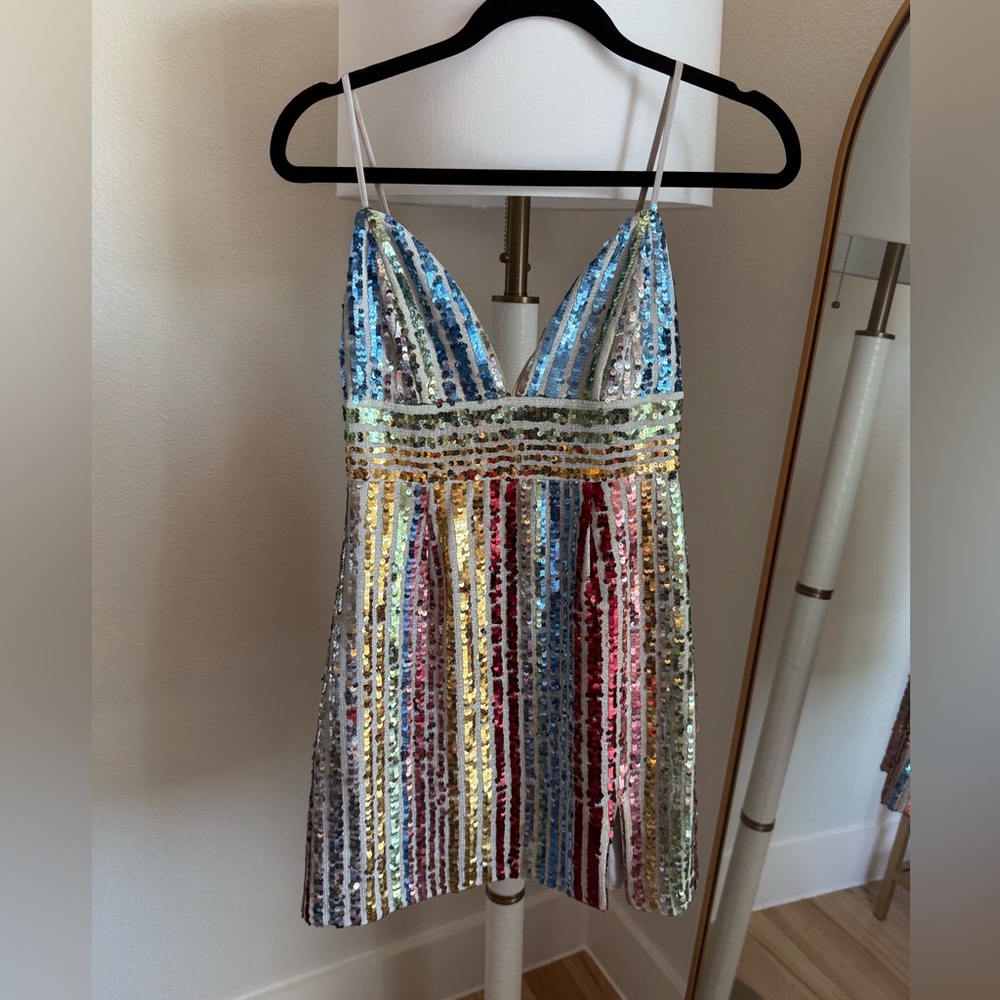 Saylor Sequin Striped Dress